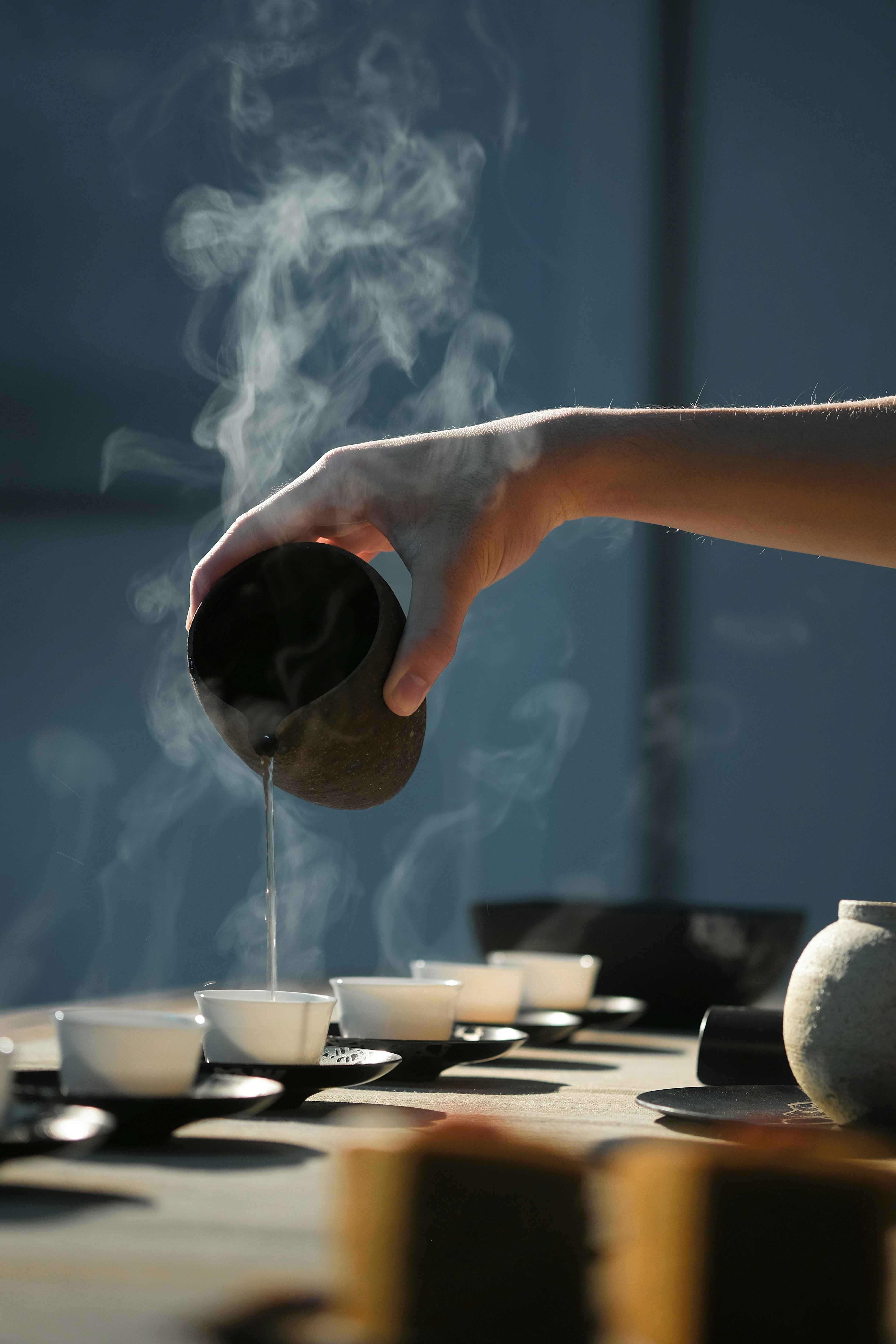 Hot tea poured on arrival